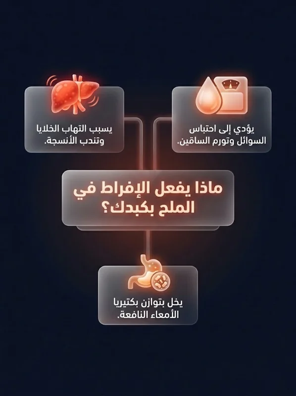 الكارثة الصامتة: الإفراط في الملح لا يرفع الضغط فقط.. اكتشف ما يفعله بكبدك!